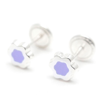 Pendientes Plata Estrella Lila