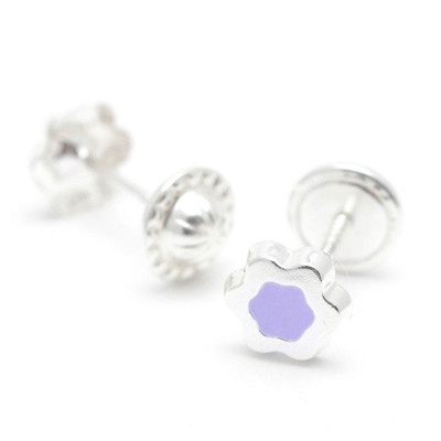 Pendientes Plata Estrella Lila