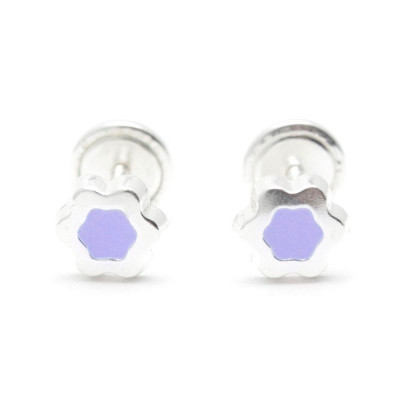 Pendientes Plata Estrella Lila