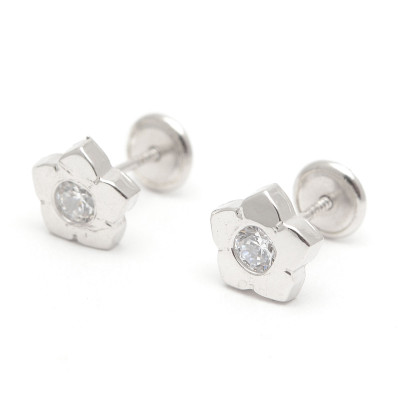 Pendientes Plata Rosca Estrella Circonita
