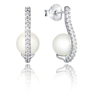 Pendientes Plata Viceroy Onda Perla Circonitas