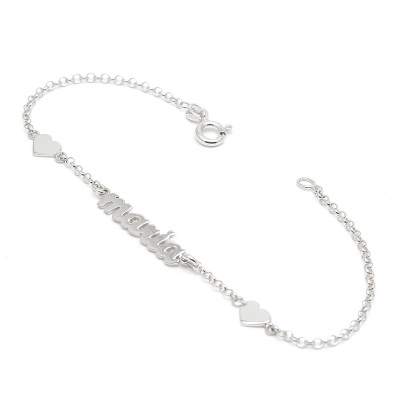 Pulsera Plata Chica Nombre Personalizado
