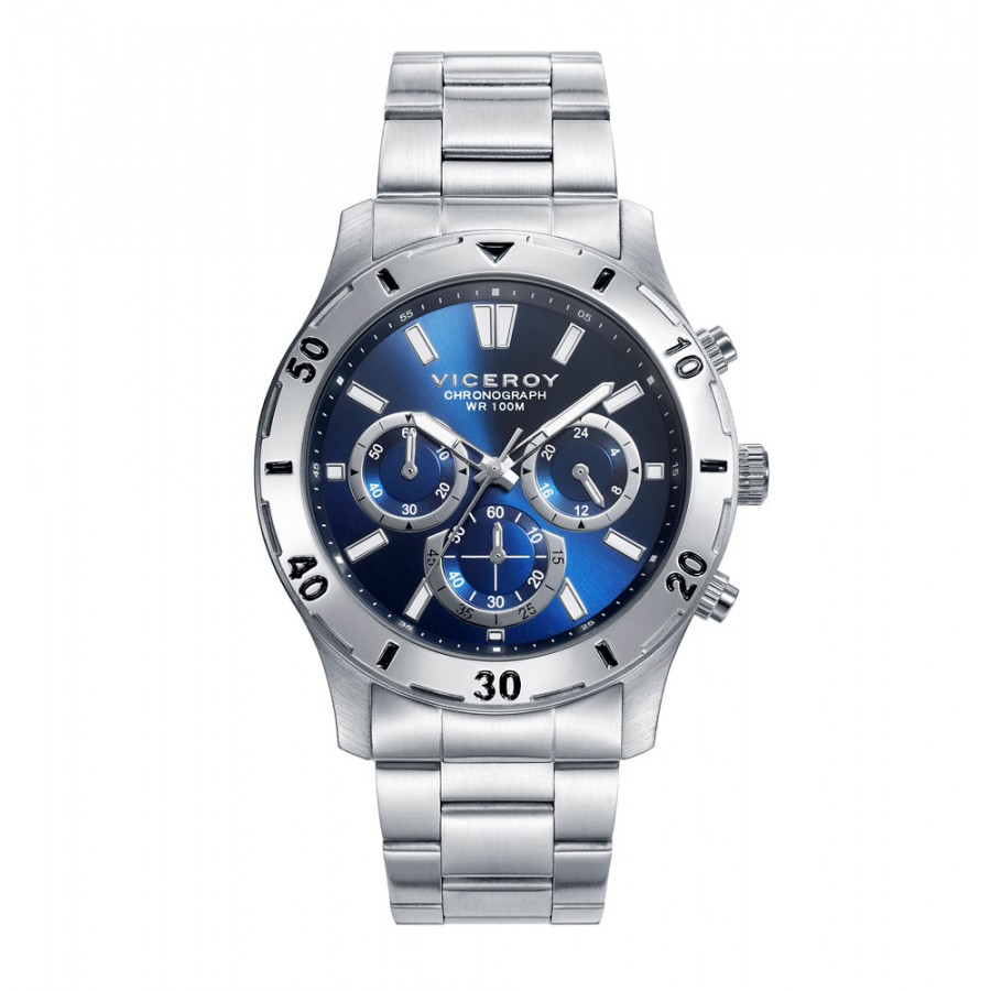 Reloj Viceroy azul deportivo con brazalete de acero