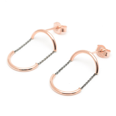 Pendientes LeCarré Oro Rosa y Negro