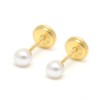 Pendientes dorados rosca perla bolita blanca