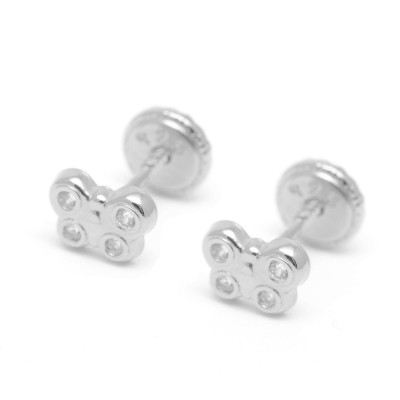 Pendientes plata rosca Mariposa Circonitas