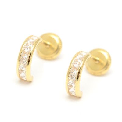 Pendientes dorados Aro Pequeño Circonitas