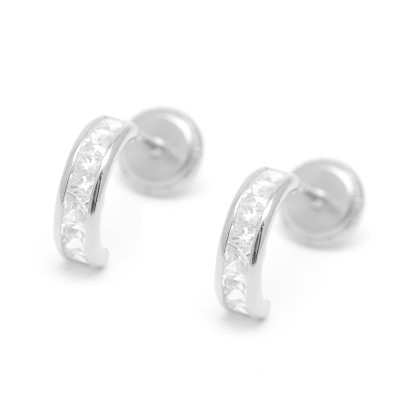 Pendientes Plata Aro Pequeño Circonitas