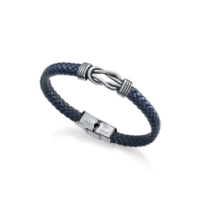 Pulsera Chico Viceroy Piel Azul Trenzada