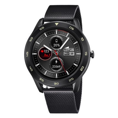 Smartwatch Lotus con brazalete de malla negra Smartwatch Lotus con brazalete de malla negra