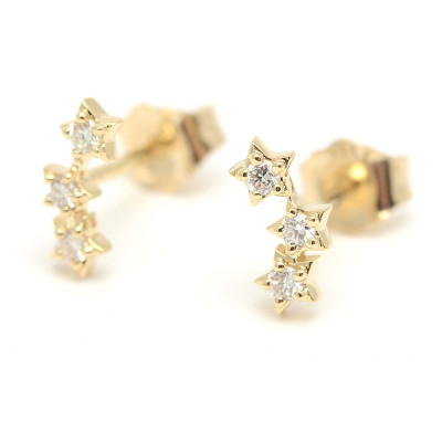 Pendientes Oro Chica LeCarré Estrellas Diamantes