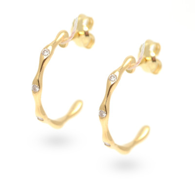 Pendientes Oro Chica LeCarré Aros Diamantes