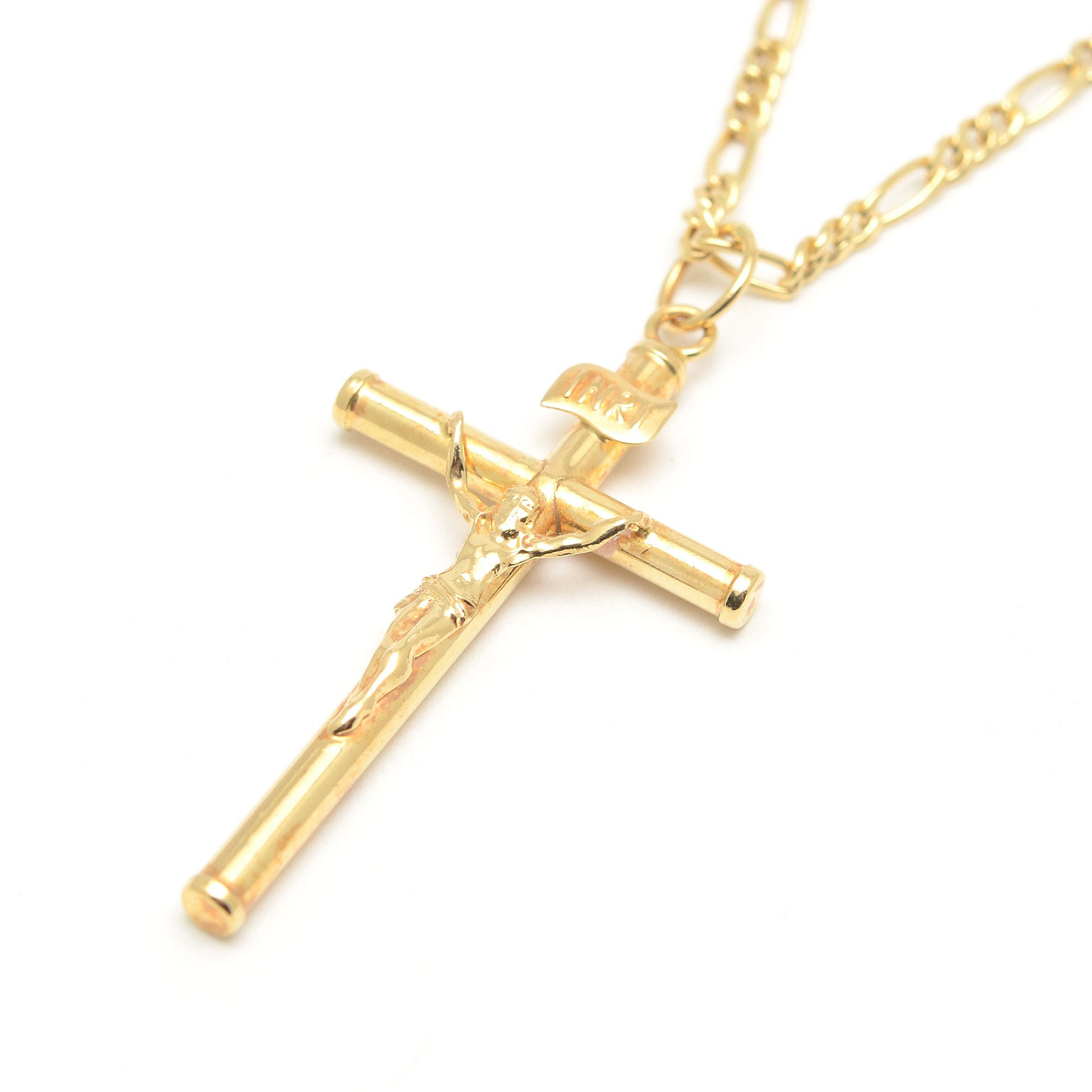 usuario costilla Abiertamente Cruz de oro con Cristo para hombre o niño de Comunión