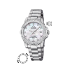 Reloj Chica Jaguar Blanco Brazalete Acero