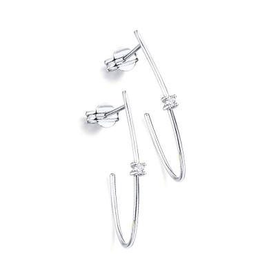 Pendientes Oro Blanco LeCarré Criolla Diamantes