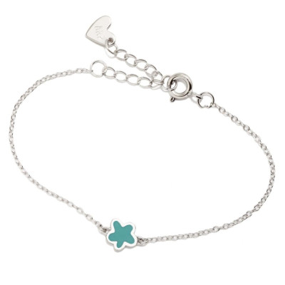 Pulsera Plata Agatha Flor Verde