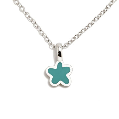 Colgante Plata Agatha Flor Verde