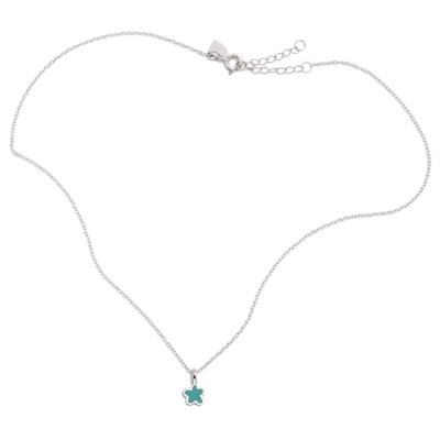 Colgante Plata Agatha Flor Verde