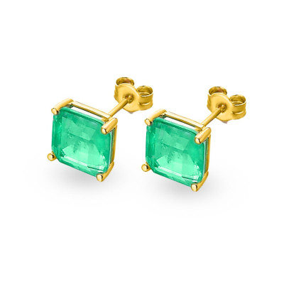 Pendientes Oro Chica LeCarré Cuarzos Verdes