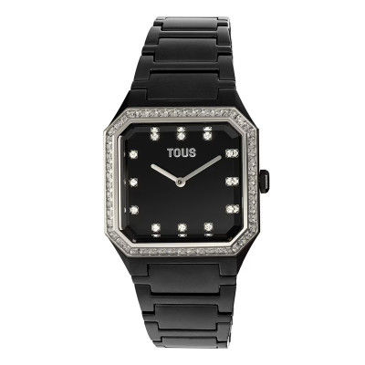 Reloj Tous Cuadrado Negro con Cristales