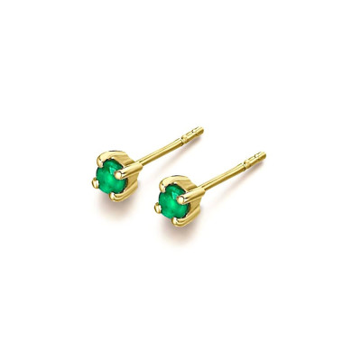 Pendientes Oro Chica LeCarré Esmeradas Verdes