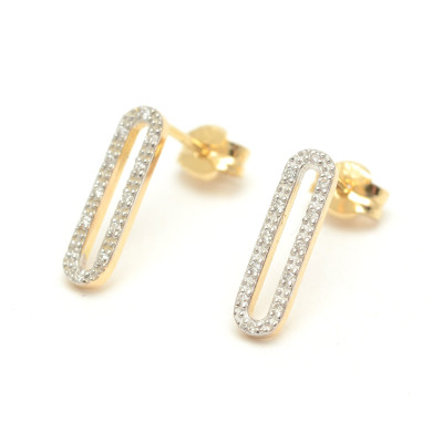 Pendientes Oro Chica LeCarré Eslabones Diamantes