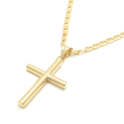 Cruz Oro Tubo Liso