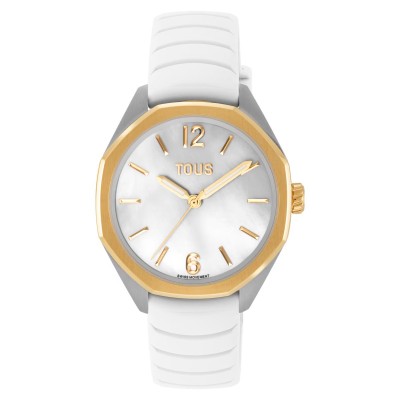 Reloj Tous Now Bicolor Correa Blanca