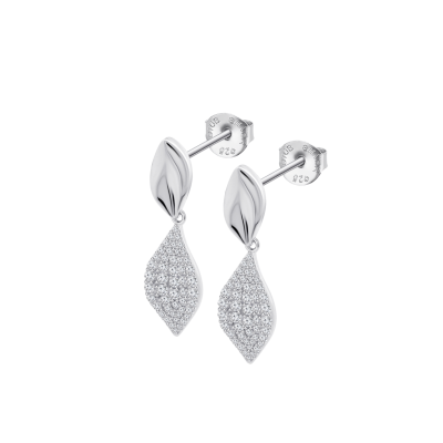 Pendientes de Plata Lotus Largos Circonitas