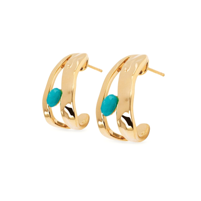 Pendientes Dorados Agata Turquesa