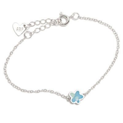 Pulsera Plata Agatha Flor Azul