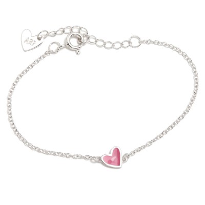 Pulsera Plata Agatha Corazón Rosa