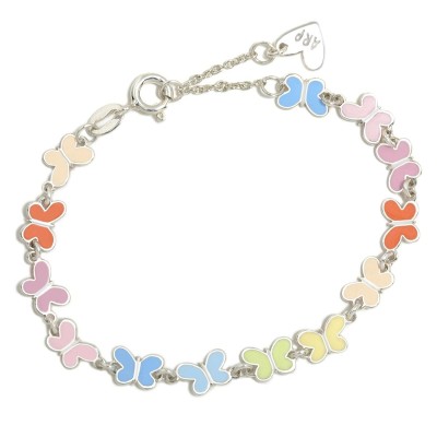 Pulsera Plata Agatha Mariposas Colores