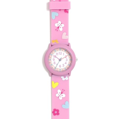 Reloj de Agatha con correa de goma rosa