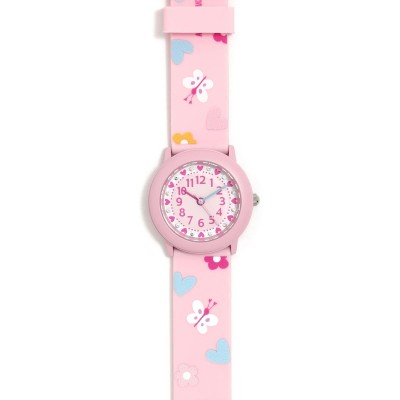 Reloj de Agatha con correa de goma rosa
