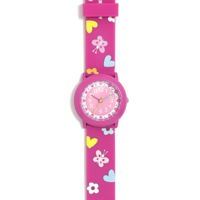 Reloj de Agatha con correa de goma fucsia