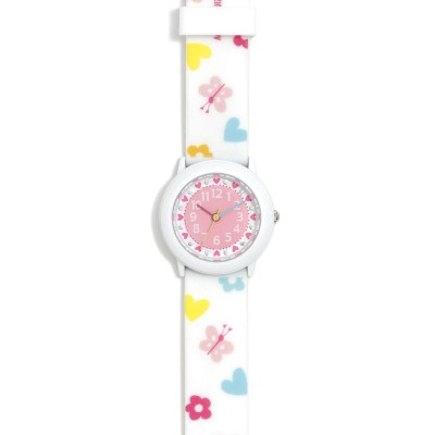 Reloj de Agatha con correa de goma blanca