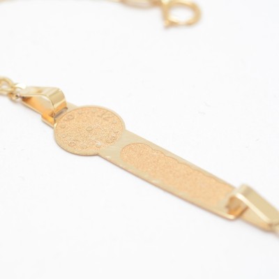 Pulsera Oro Bebé Infantil Placa Nombre Reloj Pulsera Oro Bebé Infantil Placa Nombre Reloj
