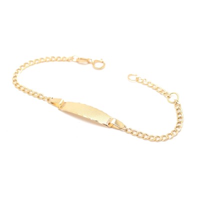 Pulsera Oro Bebé Infantil Placa Nombre Pulsera Oro Bebé Infantil Placa Nombre