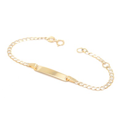 Pulsera Oro Bebé Infantil Placa Nombre Pulsera Oro Bebé Infantil Placa Nombre