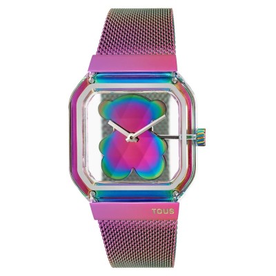 Reloj Tous D-Bear Party Iridiscente Brazalete Malla