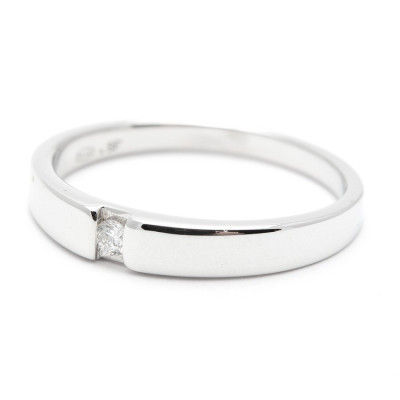 Solitario Diamante Oro Blanco