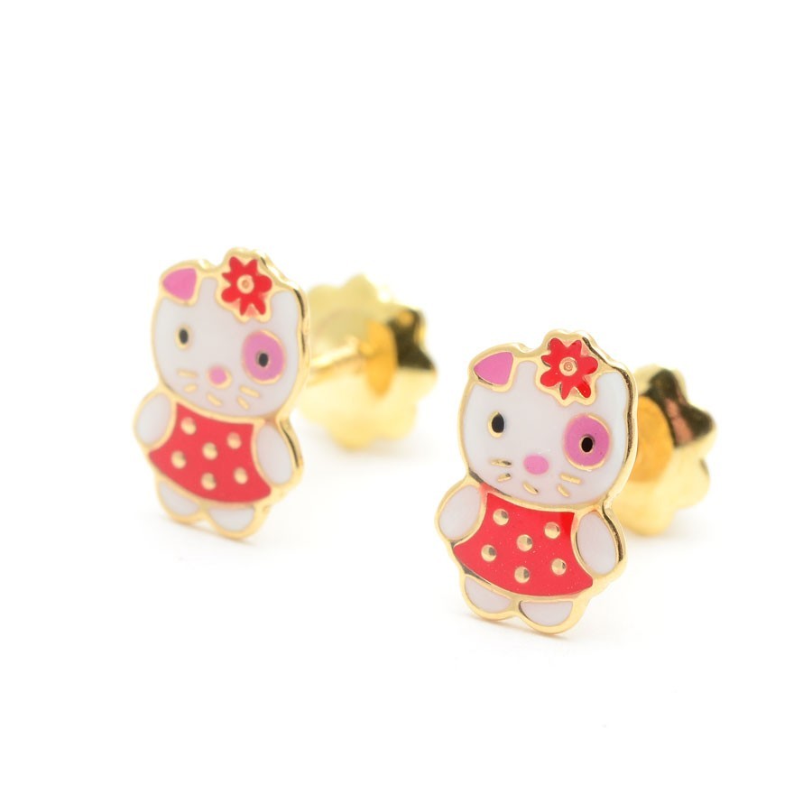 Pendientes Oro Hello Kitty