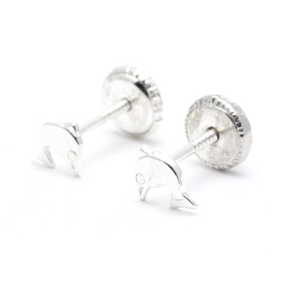 Pendientes Plata Bebe Niña Infantil Delfin